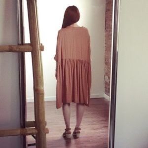 MIMU smock dress, dusty rose, size XS